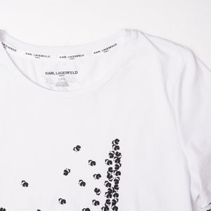 KARL LAGERFELD PARIS カールラガーフェルド ホワイト エッフェル塔 プリント Tシャツ WHITE EIFFEL TOWER PRINT TEE WOMEN