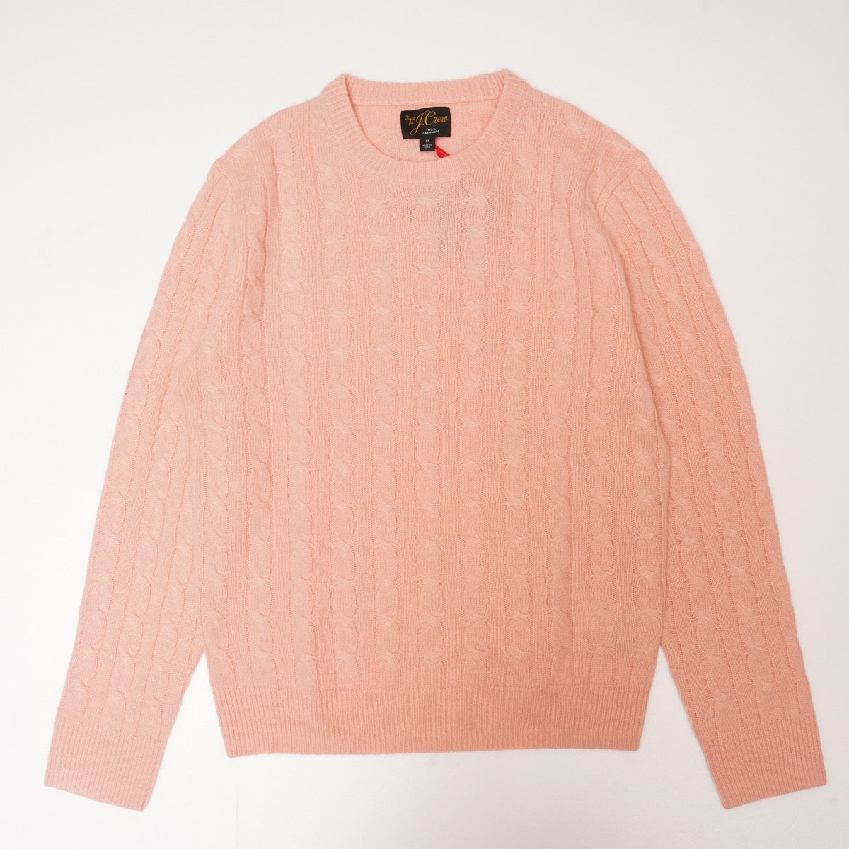 ジェークルー ピンク カシミヤ セーター クルーネック ケーブルニット J.CREW PINK CASHMERE CREW-NECK KNIT CABLE STITCH MENS