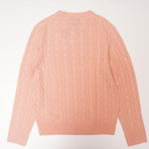 ジェークルー ピンク カシミヤ セーター クルーネック ケーブルニット J.CREW PINK CASHMERE CREW-NECK KNIT CABLE STITCH MENS