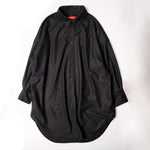 画像をギャラリービューアに読み込む, アドラーブル ブラック ウール ロングシャツ シャツワンピース ADOLUVLE ORIGINAL BLACK WOOL SHIRT-DRESS LONG SLEEVE DRESS
