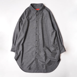 アドラーブル グレー ウール ロングシャツ シャツワンピース ADOLUVLE ORIGINAL GRAY WOOL SHIRT-DRESS LONG SLEEVE DRESS