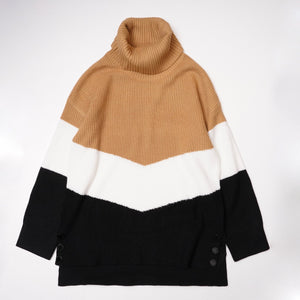 KARL LAGERFELD PARIS カールラガーフェルド ベージュ ホワイト ブラック タートルニット BEIGE WHITE BLACK TURTLE SWEATER WOMEN