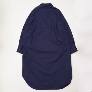 アドラーブル ネイビーブルー リップストップ ビッグシルエット ロング シャツワンピース ADOLUVLE ORIGINAL NAVY-BLUE RIP-STOP LONG SHIRT-DRESS