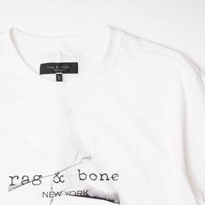 RAG&BONE ラグアンドボーン NEWYORK ホワイト クリンクルロゴ Tシャツ WHITE CRINKLE LOGO T-SHIRT MENS