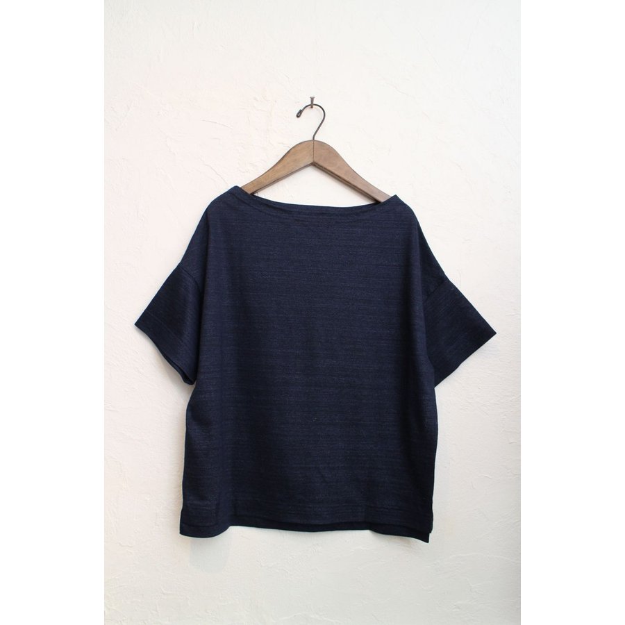 アドラーブル リネン インディゴ ボートネック カットソー ADOLUVLE ORIGINAL LINEN INDIGO BOAT NECK S/S WOMENS