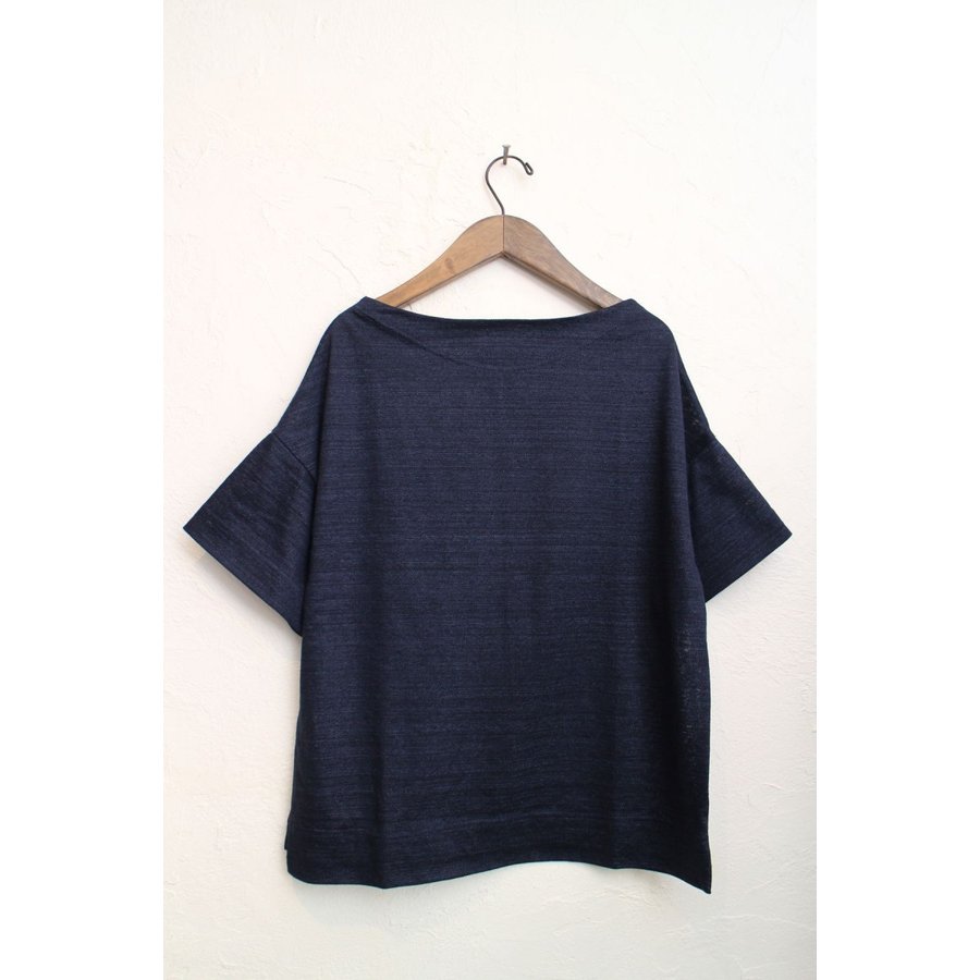 アドラーブル リネン インディゴ ボートネック カットソー ADOLUVLE ORIGINAL LINEN INDIGO BOAT NECK S/S WOMENS