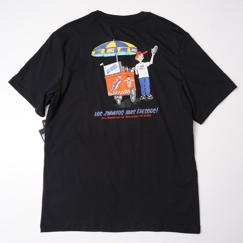 ナイキ 黒Tシャツ ソールフード プリントT ユニークT NIKE BLACK TEE SOLE-FOOD 「LOS ZAPATOS MAS FRESCOS」T-SHIRT