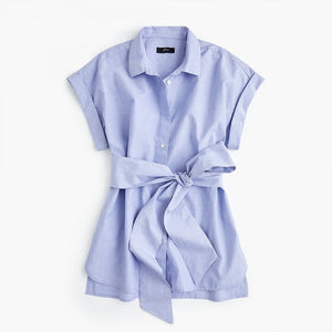 ジェイクルー サックスブルー ウエストタイ シャツ フロントボタンブラウス J.CREW SAXBLUE WAIST TIE SHIRTS FRONT-BUTTON BLOUSE WOMENS