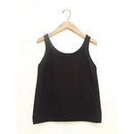 画像をギャラリービューアに読み込む, ヴィンス ブラック コットンニット タンク ニットベスト VINCE BLACK KNIT TANK VEST WOMEN
