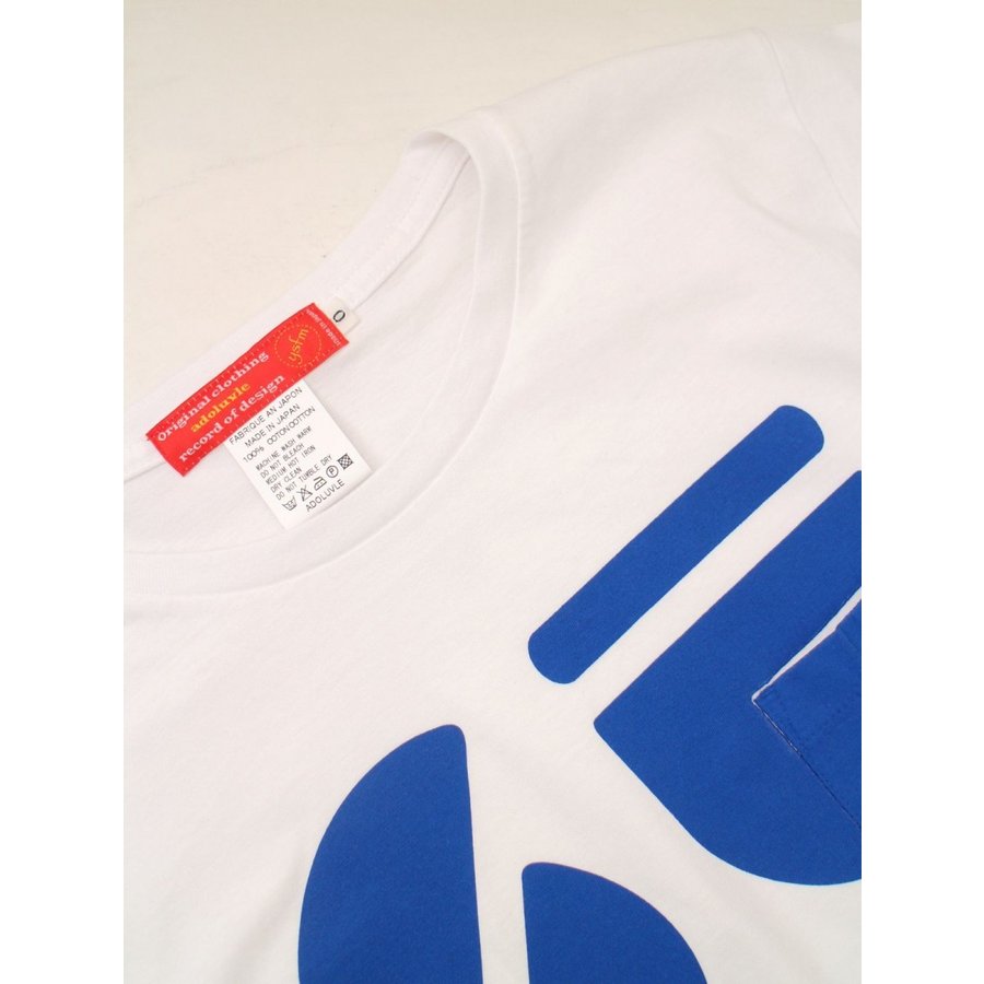 アドラーブル オリジナル ホワイト 『サーフ』ブループリント ポケット付き Tシャツ ADOLUVLE ORIGINAL WHITE 『SURF』 BLUE PRINT POCKET T-SHIRTS MADE IN JAPAN