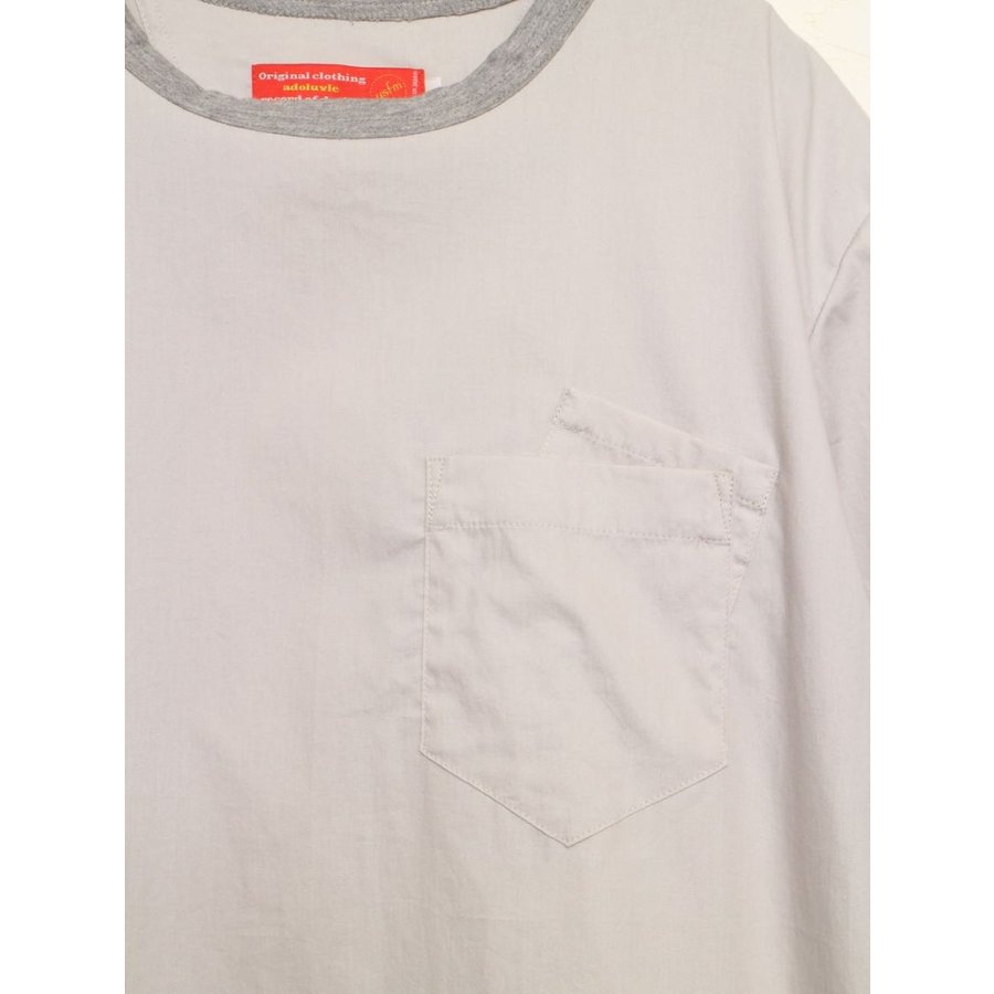 アドラーブル ライトグレー ポケット付き Tシャツ 日本製 ADOLUVLE LT.GRAY SHORT SLEEVE POCKET T-SHIRTS