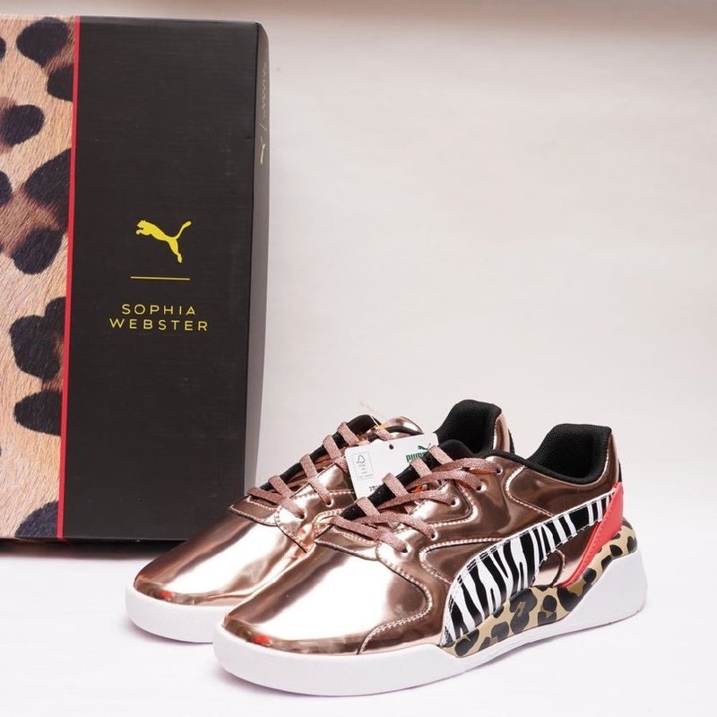 プーマ×ソフィア・ウェブスター メタルピンク×レオパード柄 ×ゼブラ柄 スニーカー PUMA x SOPHIA WEBSTER METAL PINK LEOPARD ZEBRA SNEAKERS