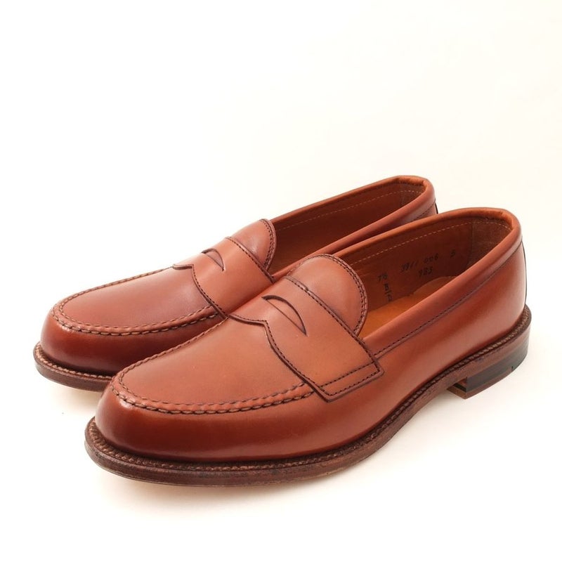 ALDEN オールデン #983 7.5D レジャーモカシン ペニーローファー ライトブラウン カーフ VANラスト リジェクト PENNY LOAFERS LT.BROWN CALF VAN LAST REJECT