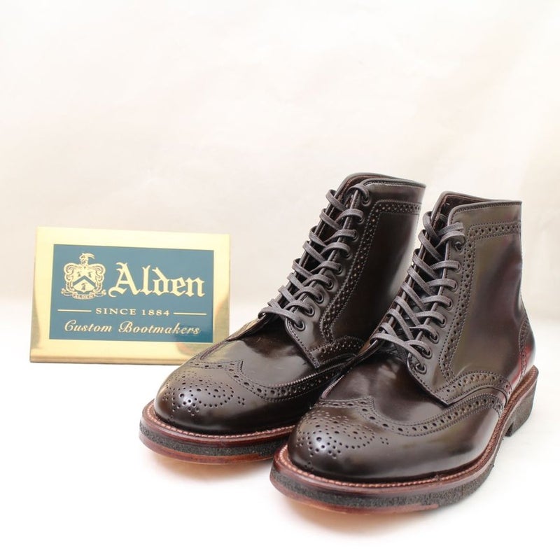 ALDEN オールデン #44667H 6E ウイングチップブーツ レアカラー シガー ホーウィン社 シェルコードバン バリーラスト リジェクト WING-TIP BOOTS RARE COLOR CIGAR HORWEEN SHELL CORDOVAN BARRIE LAST REJECT