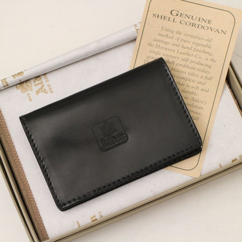 オールデン ブラック ホーウィン社 シェルコードバン ビジネス 折りたたみ カードケース ALDEN BUSINESS CARD CASE