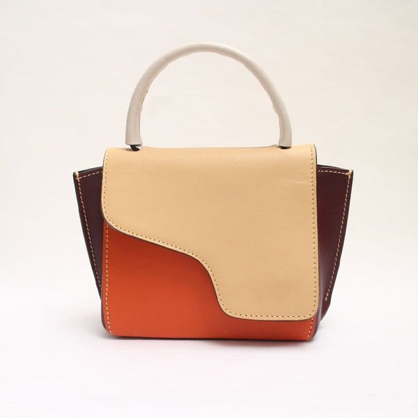 エーティーピー アトリエ ベージュ×オレンジ ボルドー ハンドバッグ ショルダーバッグ 2WAYバッグ ミニバッグ ATP ATELIER BEIGE  ORANGE BORDEAUX MONTALCINO LEATHER BAG HAND-BAG SHOULDER-BAG 2WAY WOMENS