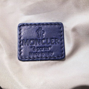 MONCLER モンクレール ブルーネイビー ナイロン×レザーハンドルバッグ BLUE NYLON LEATHER-HANDLE BAG WOMENS