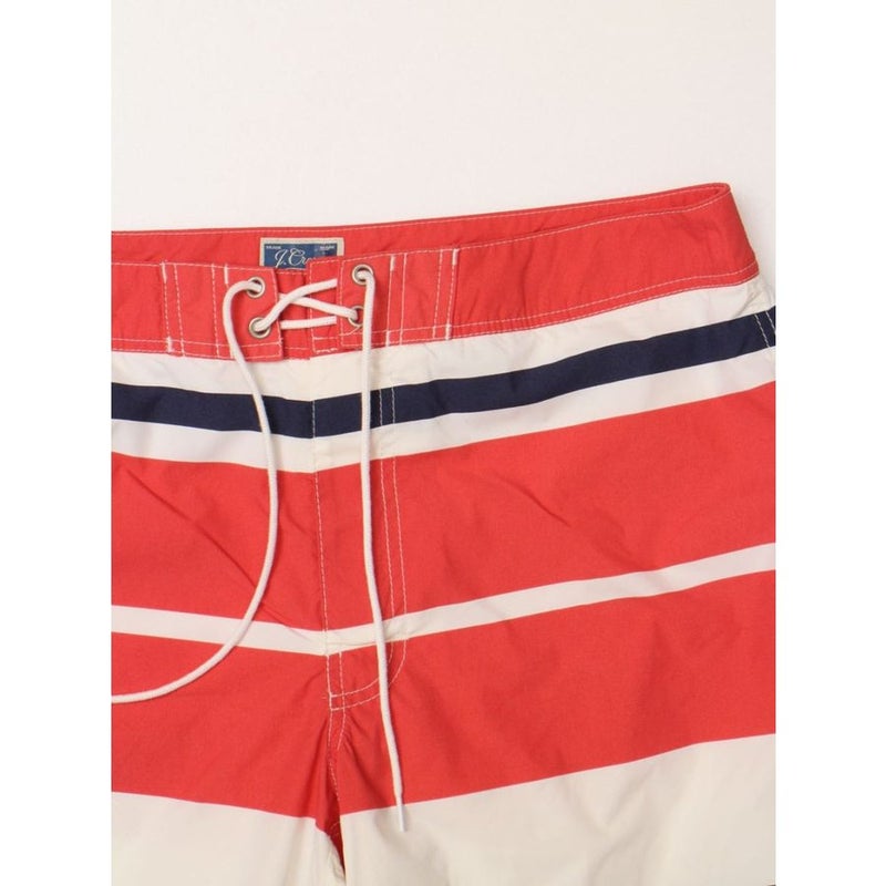 ジェークルー レッド×ホワイト×ネイビー ボーダー柄 ボードショーツ スイムパンツ ショートパンツ J.CREW RED WHITE NAV