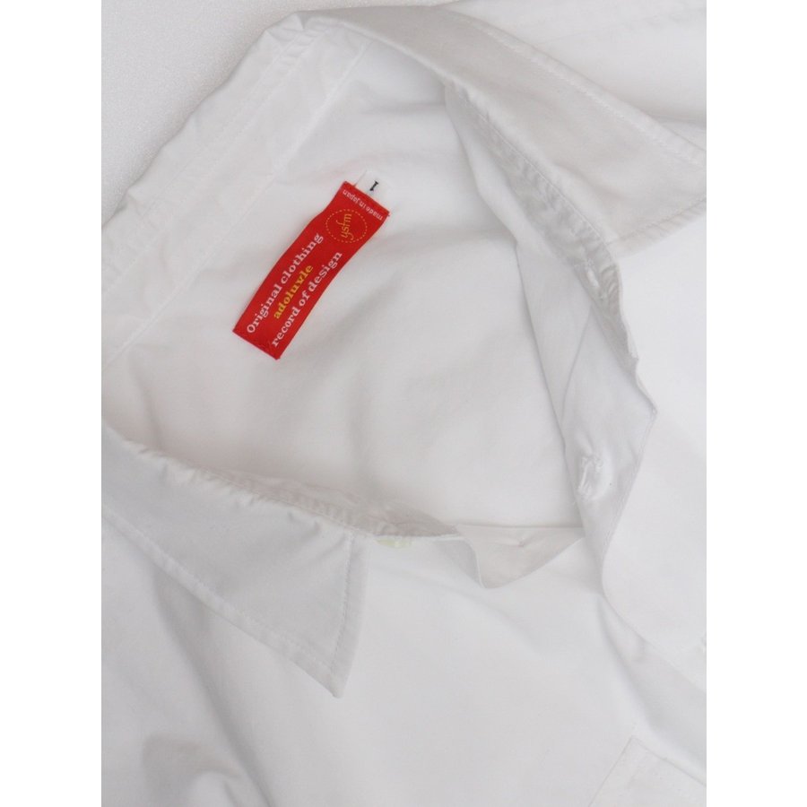 アドラーブル ホワイト フラップポケット付き ビッグシルエットシャツ ADOLUVLE WHITE BIG SILHOUETTE SHIRTS